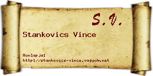 Stankovics Vince névjegykártya